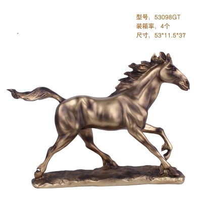 Resin Crafts European Bronze Win Instant Success Horse Ornament Home Decoration Office Study Decorative Gifts