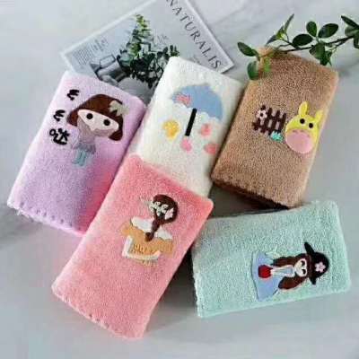 Kitchen household coralline dishwashing cloth is absorbent, non greasy, non - shedding, dishcloth, hand towel, double colored and thickened