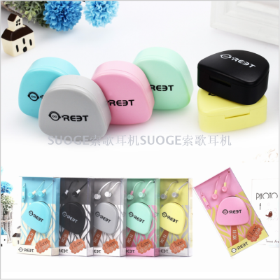 Mc-91 hot style cute kids and students cartoon phone voice headset macaron candy color storage box