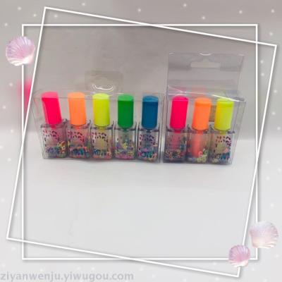 Nail polish highlighter 3 pieces 5 pieces PVC transparent box modeling highlighter creative gift