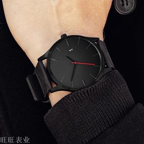 simple large plate watch men‘s fashion frosted belt quartz band calendar watch foreign trade student spot wholesale