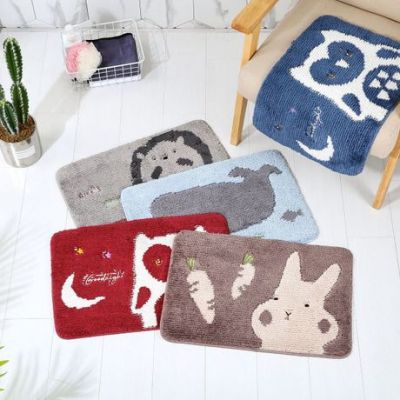 Manufacturer direct super fiber cartoon embroidered pad pad foot pad feel water absorption and anti - slip simple fashion into the soft feel pad