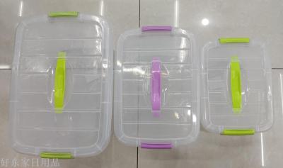 Plastic Transparent Large, Medium and Small Portable Storage Box with Lid Storage Box Storage Box Household Car Sundries Container