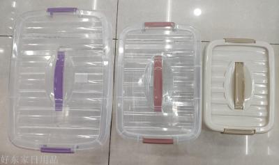 Plastic Transparent Large, Medium and Small Portable Storage Box with Lid Storage Box Storage Box Household Car Sundries Container