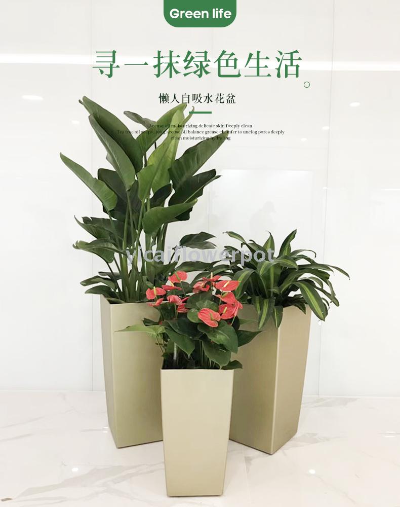 塑料花盆8002高款自吸水懒人花盆  塑料花盆