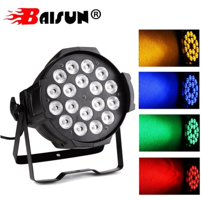 Baisun 18Pcs 18w RGBWA UV 6 IN 1 aluminum LED Par lamp stage lighting DMX512