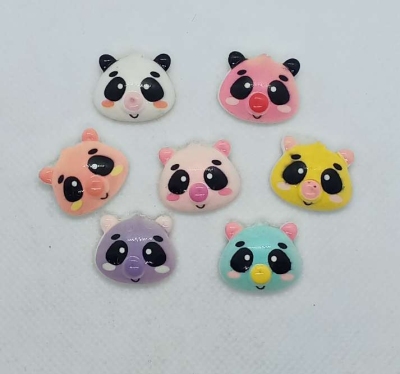 Resin Small Cartoon Jewelry Rubber Band Clip Supplies Digital Printing DIY Mobile Phone Beauty Refrigerator Post Panda
