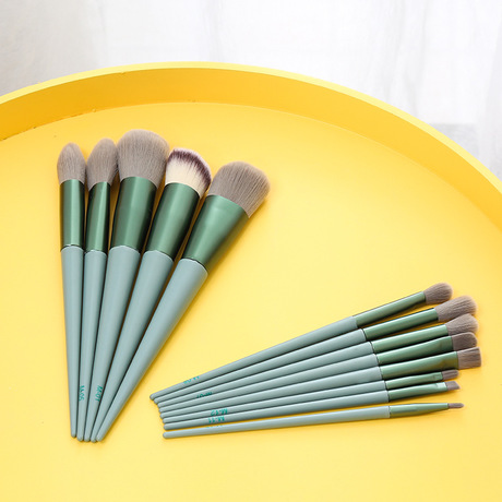 13支四季青墨绿色化妆刷美妆套装散粉眼部刷 美妆菲丝加