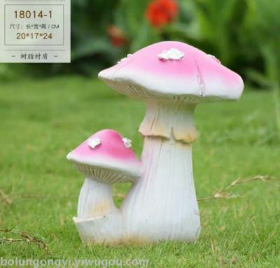Small mushroom garden resin handicrafts