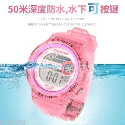 New 601 Children's Student Electronic Watch Luminous Sports Waterproof Electronic Watch Multi-Functional Electronic Watch Factory Wholesale