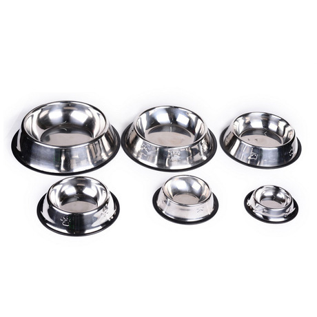 Factory Direct Sale Spot Pet Stainless Steel Bowl Pet Tableware Dog Bowl Dog Basin Pet Supplies Pet Bowl