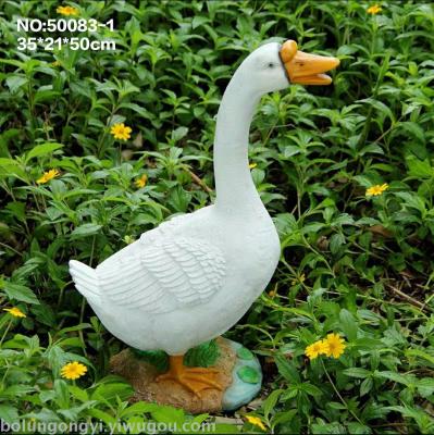 White duck garden resin crafts set pieces
