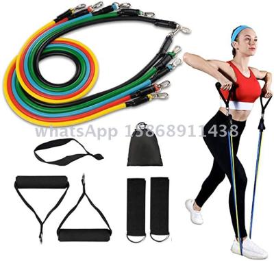 11 Pack Resistance Bands Set, 5 Stackable Exercise Bands with Door Anchor,2 Foam Handle,2 Metal Foot Ring Home Workouts