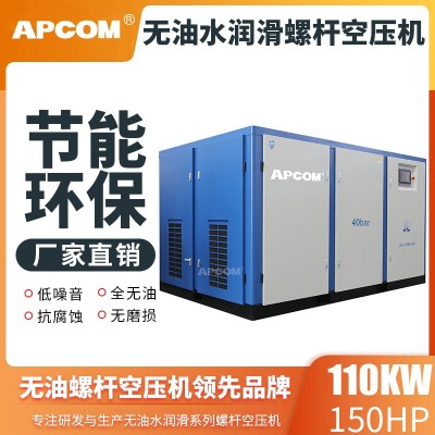 110kW Oil-Free Screw Type Air Compressor No-Oil Air Compressor with Frequency Conversion Screw Oil-Free Permanent Magnet Variable Frequency Screw Air Compressor