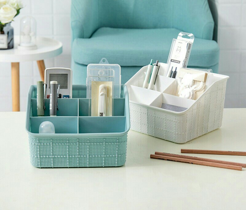 Y24-6069桌面多格化妆品收纳盒客厅多功能创意储物盒创意办公收纳