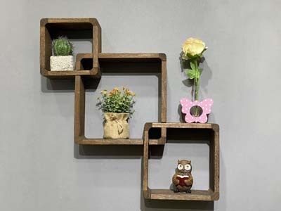 Solid wood socket cover three baked color creative wall shelf new Chinese wall shelf CQ1212