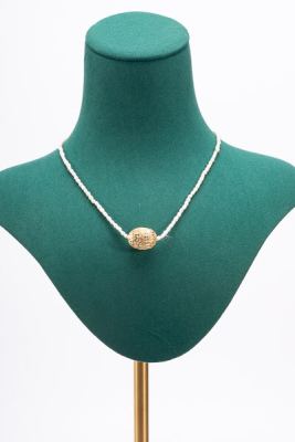 Small Gold Ball Hardware Pearl Necklace