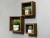 Solid wood square three - piece set baked color creative wall Nordic wind wall shelf CQ325