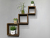 Solid wood square three - piece set baked color creative wall Nordic wind wall shelf CQ325