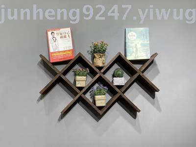 Solid wood cross case new Chinese wall shelf solid wood creative wall shelf CQ8028