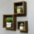 Solid wood square three - piece set baked color creative wall Nordic wind wall shelf CQ325