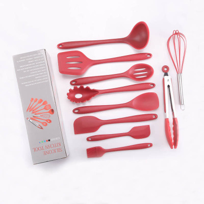 Temperature resistant silicone kitchenware 10-piece set of non-stick kitchenware set of cooking tools 10-piece set