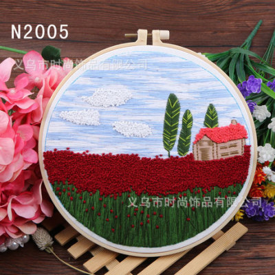 Handmade Embroidery DIY Kit Cloth Art Material Kit Three-Dimensional Antique Creative European Cross Stitch String Embroidery New
