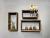 Solid wood three character board fire roast coffee color solid wood wall wall hanging rack Nordic wind wall rack CQ360