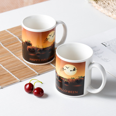 Creative Individual Porcelain Mug Halloween Magic Discoloration Cup Milk Coffee Cup Customized Gift Cup