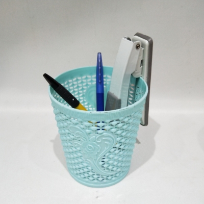 H41-670 Creative Mini Storage Basket Pen Holder Office Desk Surface Panel Multi-Purpose Hollow Circle Storage Ideas Pen Holder