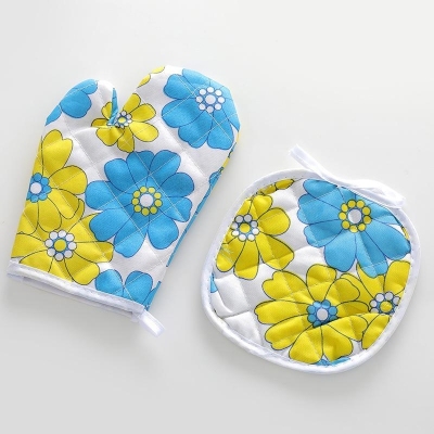 Oven oven gloves thickened to anti-hot gloves baking heat resistance anti-heat kitchen heat insulation gloves