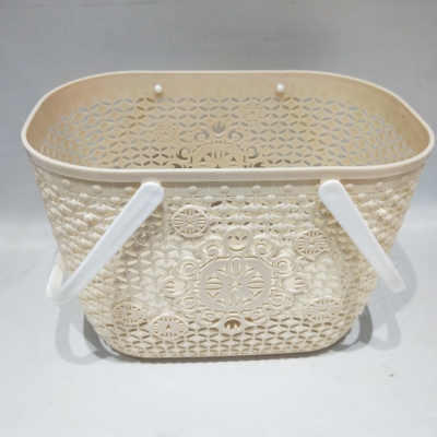 F02-813 Hollow-out Portable Bath Basket Bathroom Bath Basket Plastic Bath Basket Storage Basket Bath Basket Storage Basket