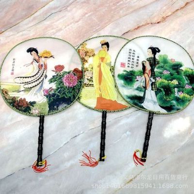 Factory Direct Sales Chinese Style Court round Fan Beauty Temple Fan Gift Fan Two Yuan Store Hot Sale