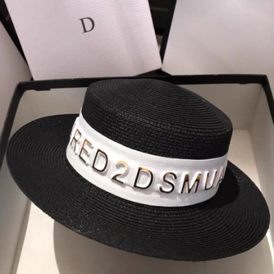 Korean version of ins light luxury summer hat customized 3D letters fashion European shade straw hat web celebrity anchor hot style female