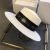 20 spring and summer new white web celebrity with the same letters of the name yuan wind flat hat straw straw French retro shade vacation