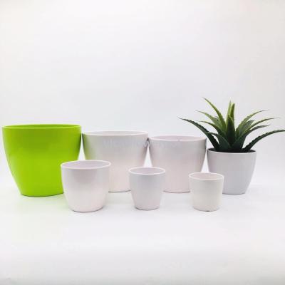 Y17 smooth round flowerpot plastic flowerpot imitation porcelain flowerpot