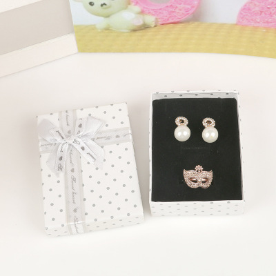 Spot wholesale silver point square ring box jewelry box necklace box set box jewelry box packaging box
