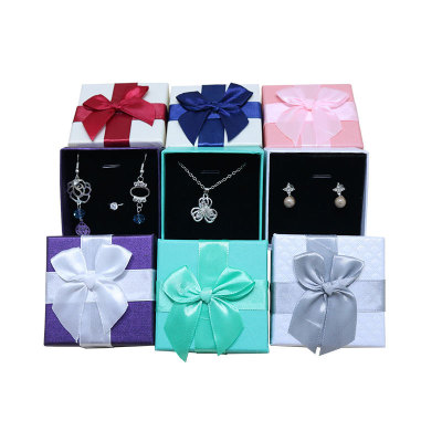 Spot world cover gift box jewelry box square packaging box cardboard box cross ribbon bowknot packaging box