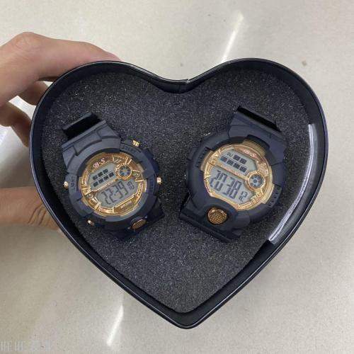 couple electronic watch deep waterproof student watch valentine‘s day hot boys and girls watch strap box factory direct sales