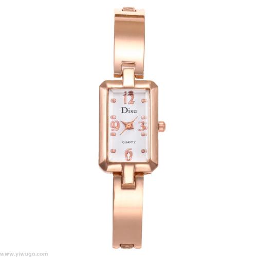 european and american fashion stainless steel bracelet watch hot selling female college student square bracelet watch pinduoduo digital watch tide