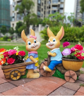 Pastoral Rabbit Flower Disk Ornaments Can Be Planted More than Flowering Species Meat Park Zoo Ornaments