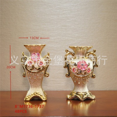 Gold Plating Ceramic Vase Furnishings Ornaments Decoration Crafts Ornaments Vase Decoration