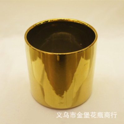 Gold Silver Ceramic Flowerpot Decoration Creative Electroplating Small Flower Pot Crafts Vase Ornaments Vase Ornaments