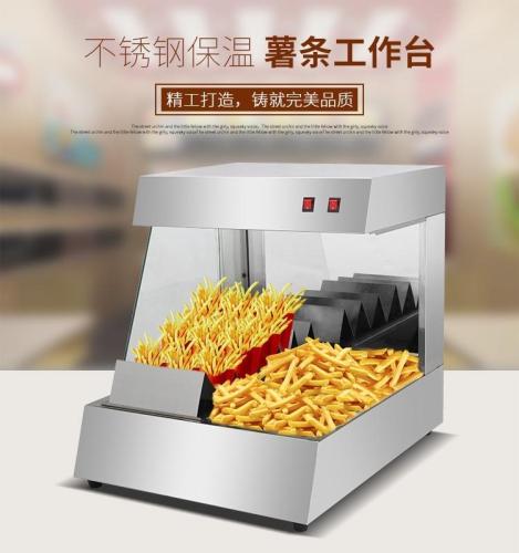 stainless steel counter top chips worker heated display cabinet hamburger shop equipment commercial chips machine country...