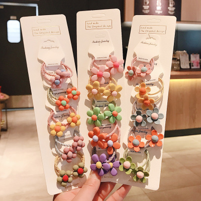 Baobei headstring female Korean version of cute hair circle small rubber band headband flower headwear children do not hurt hair girls hair rope