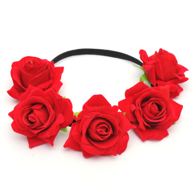 Hawaii holiday Christmas wreath 7 cm imitation flower head flower single side velvet rose hair ornaments bridal headdress