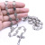 Vintage silver alloy st Benedict rosary necklace cross necklace prayer beads Christian church supplies wholesale