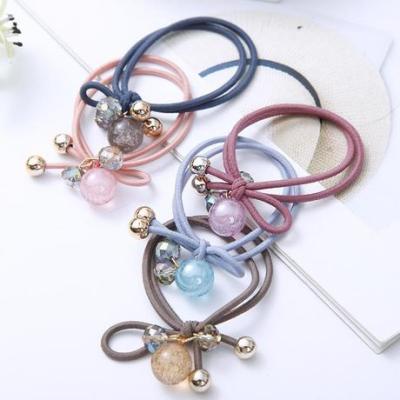 Korean Online Influencer Hair Ring Burst Beads 6-Piece Set Fashion Temperament Hair Band Highly Elastic Rubber Band Wholesale