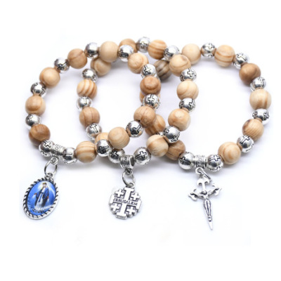 Pine bead cross bead virgin Mary cross bracelet bracelet bracelet bracelet bracelet