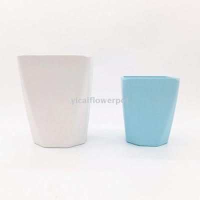 F122 square geometric basin plastic flowerpot miamine flowerpot imitation porcelain flowerpot